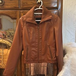 Petite Therapy Brown Faux Leather Jacket PL